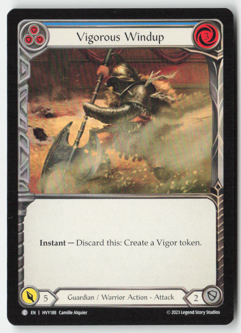 Vigorous Windup (Blue) #HVY188 - Heavy Hitters - Flesh and Blood - Common - Near Mint, Front