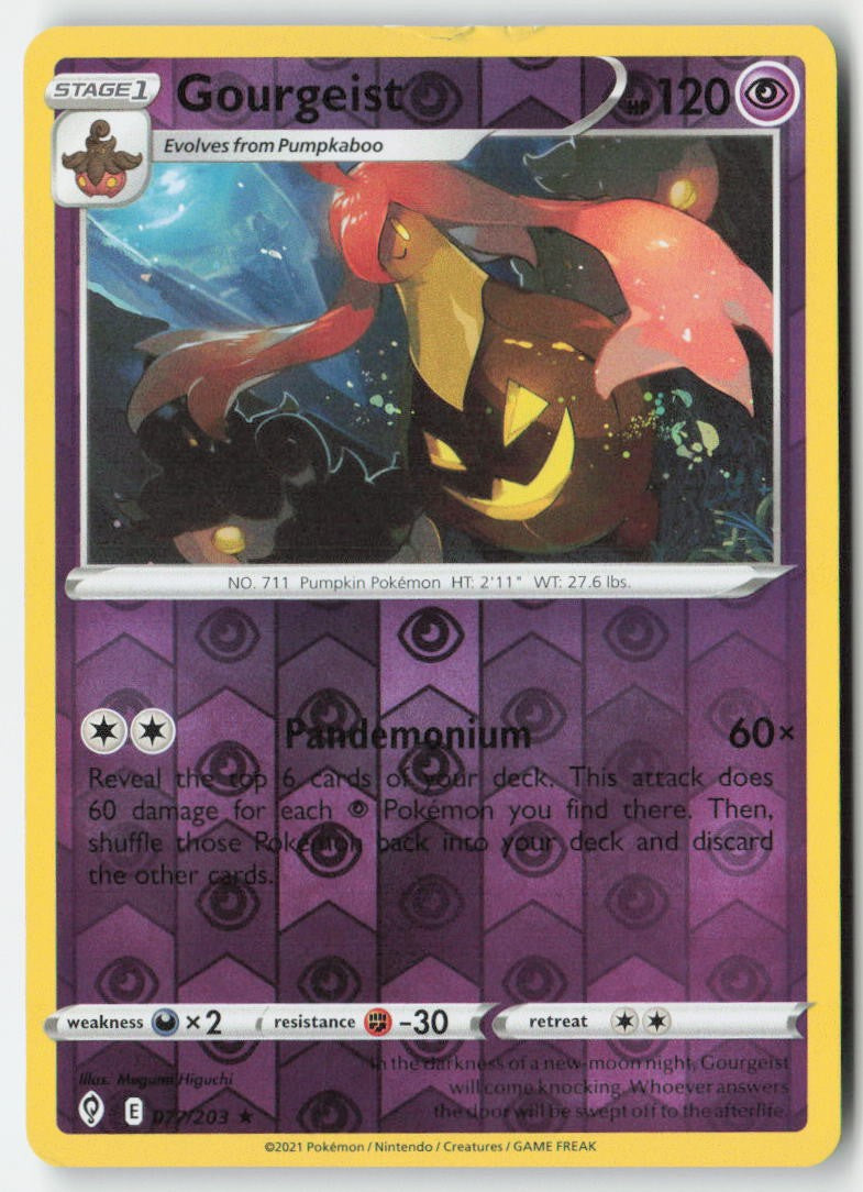 Gourgeist 77/203 Reverse Holo Evolving Skies Moderately Played, Front