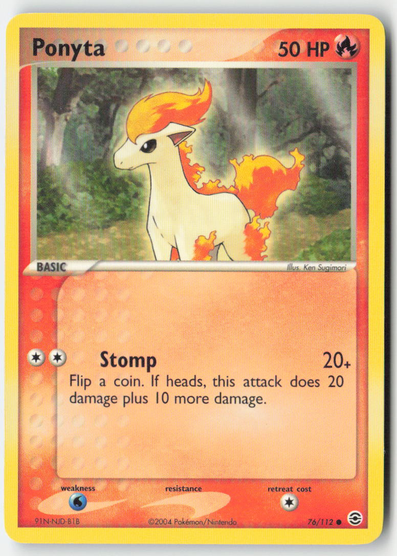 Ponyta 76/112 Regular FireRed & LeafGreen Moderately Played, Front