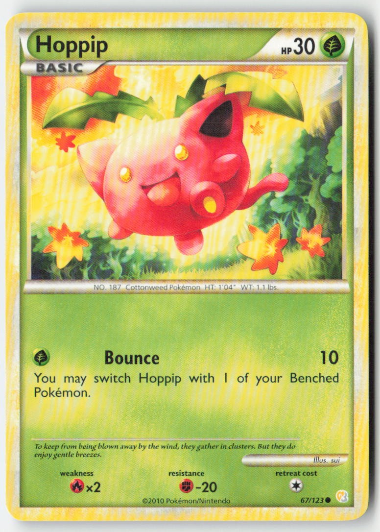 Hoppip 67/123 Regular HeartGold SoulSilver Moderately Played