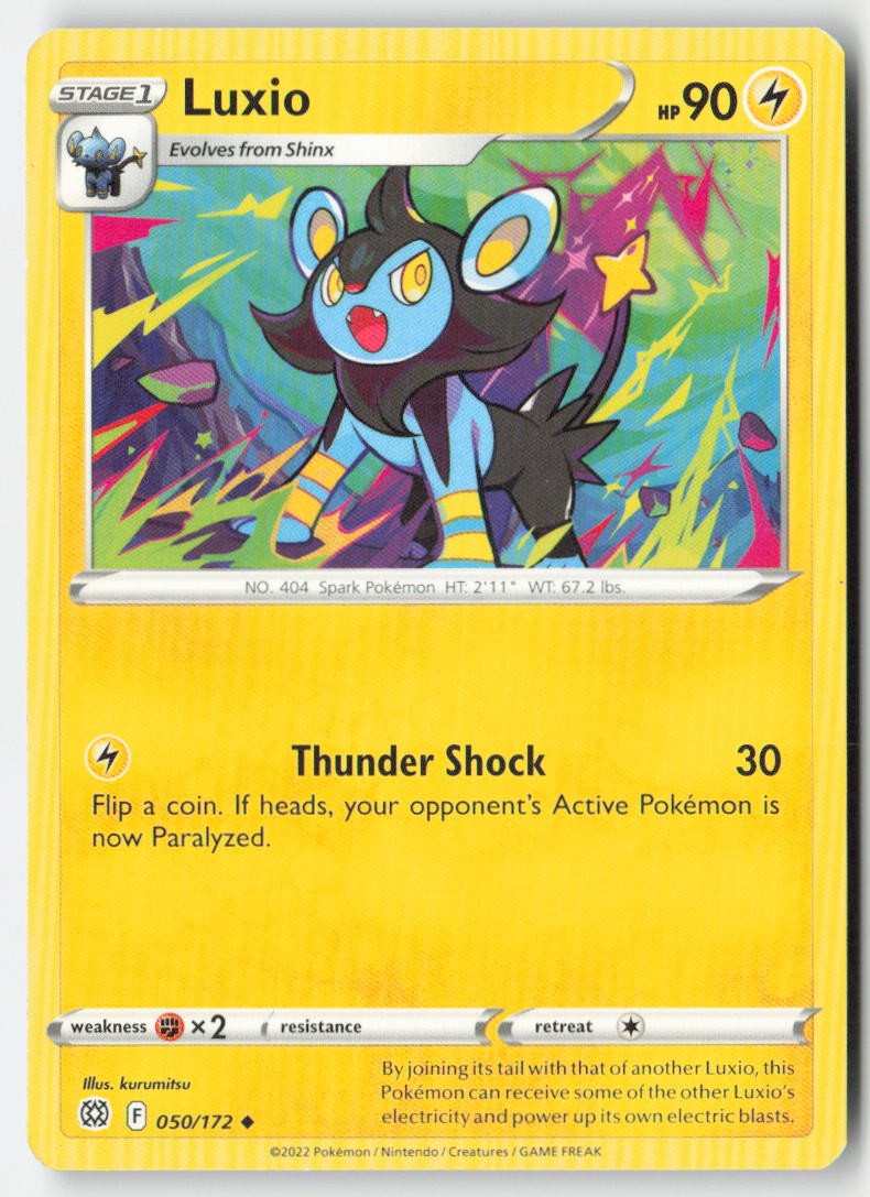 Luxio 050/172 Regular Brilliant Stars Moderately Played, Front