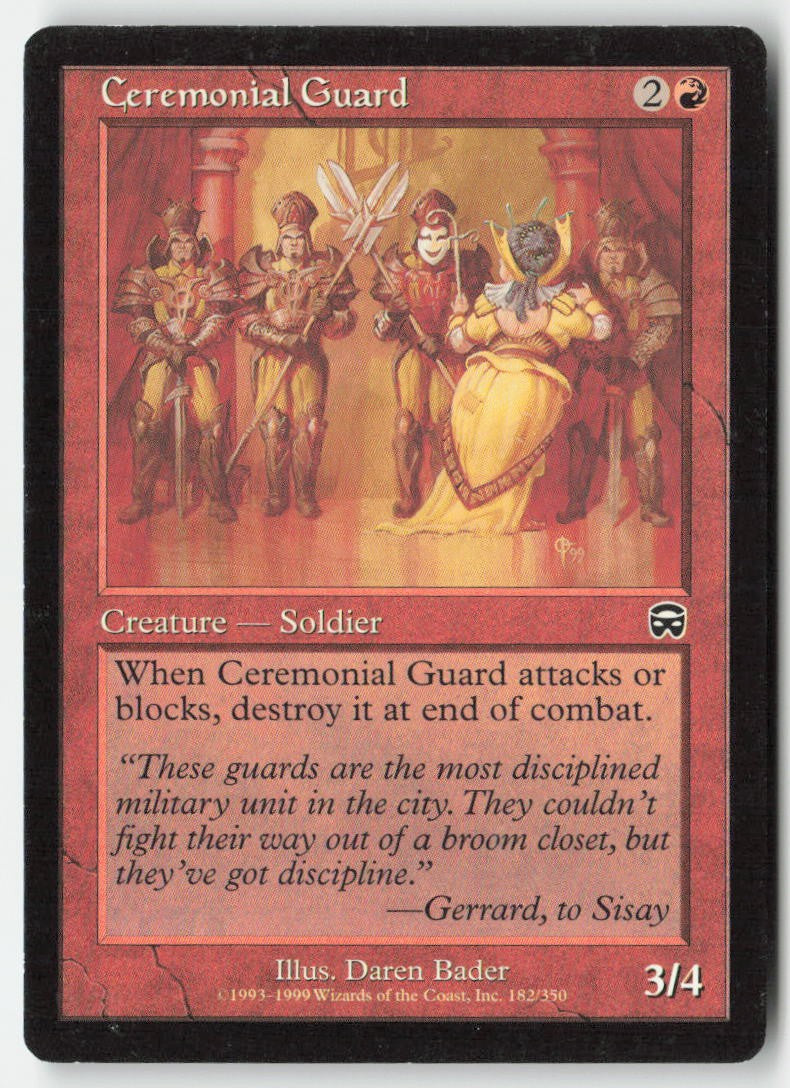 Ceremonial Guard MMQ 182 Common Moderately Played, Front