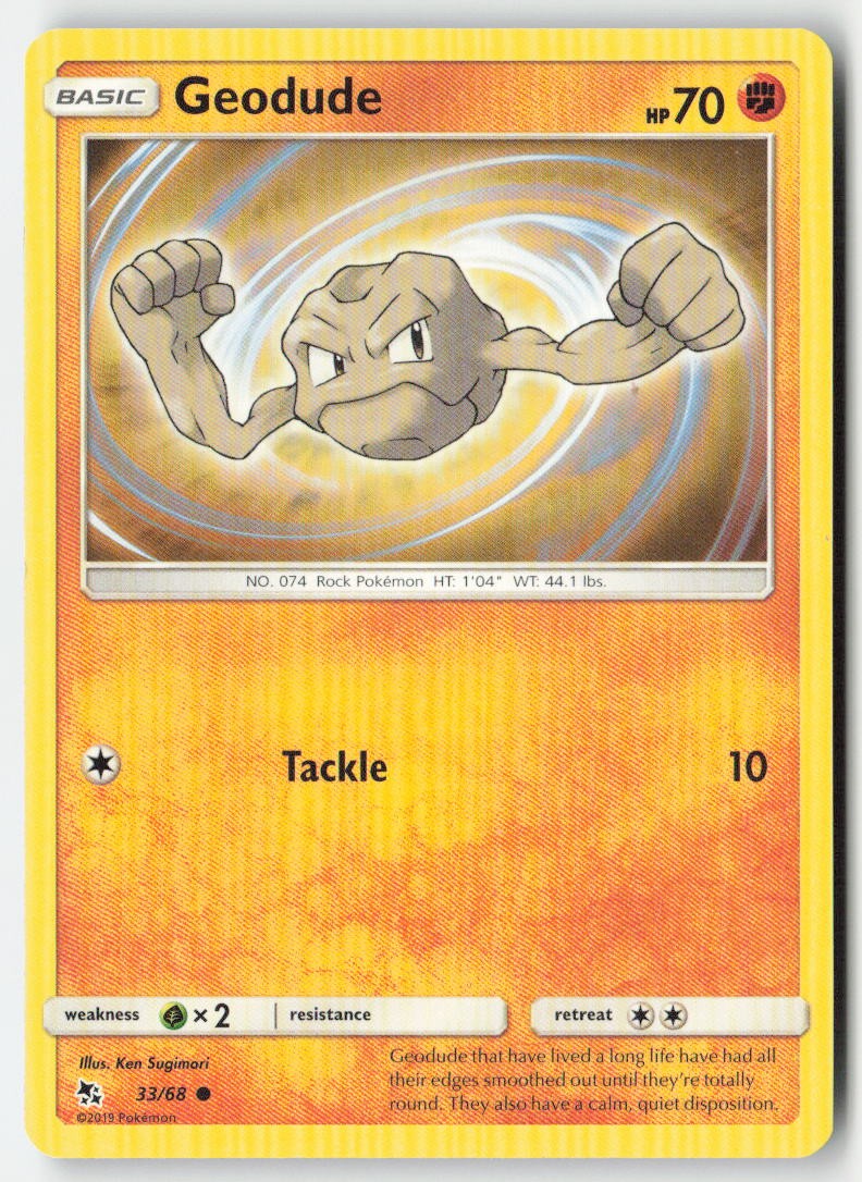Geodude 33/68 Regular Hidden Fates Moderately Played