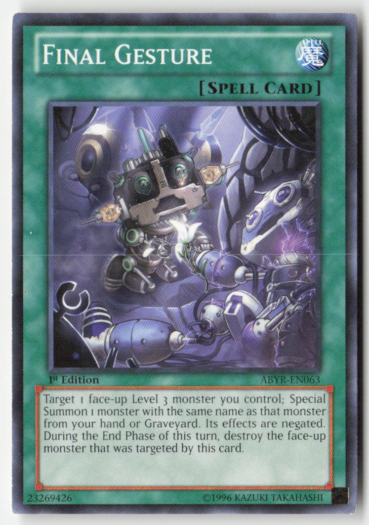 Final Gesture ABYR-EN063 1st Edition Common Moderately Played