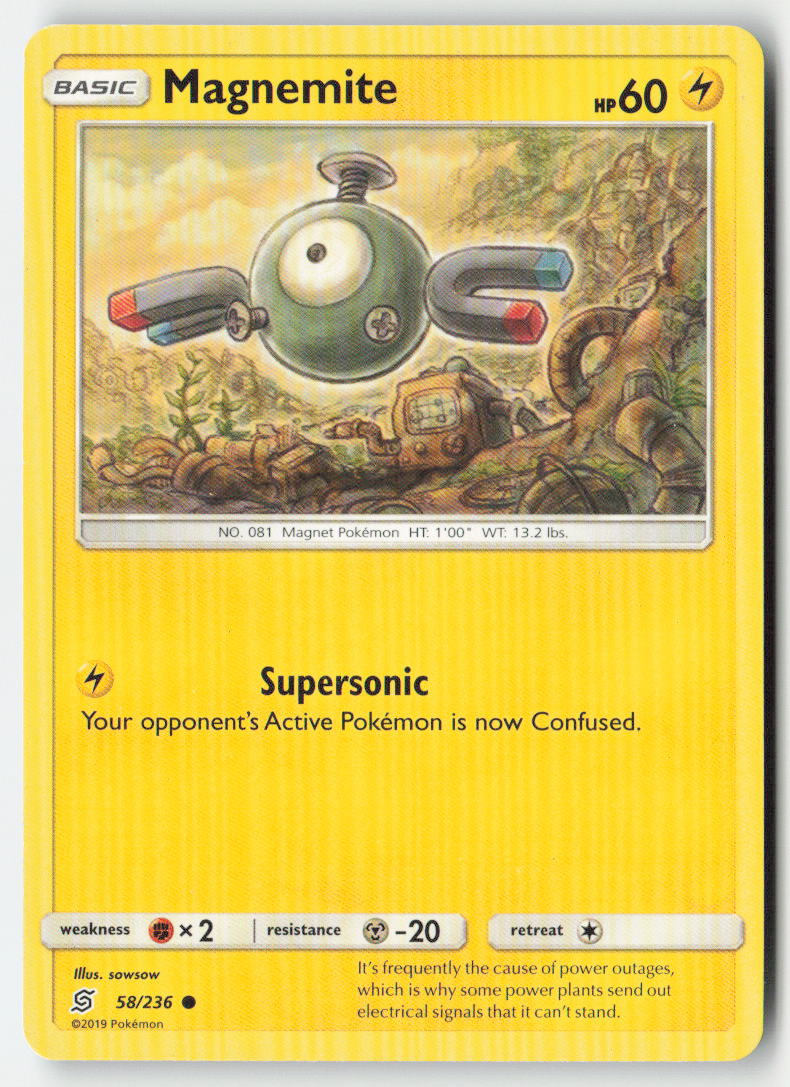 Magnemite 58/236 Regular Unified Minds Moderately Played, Front