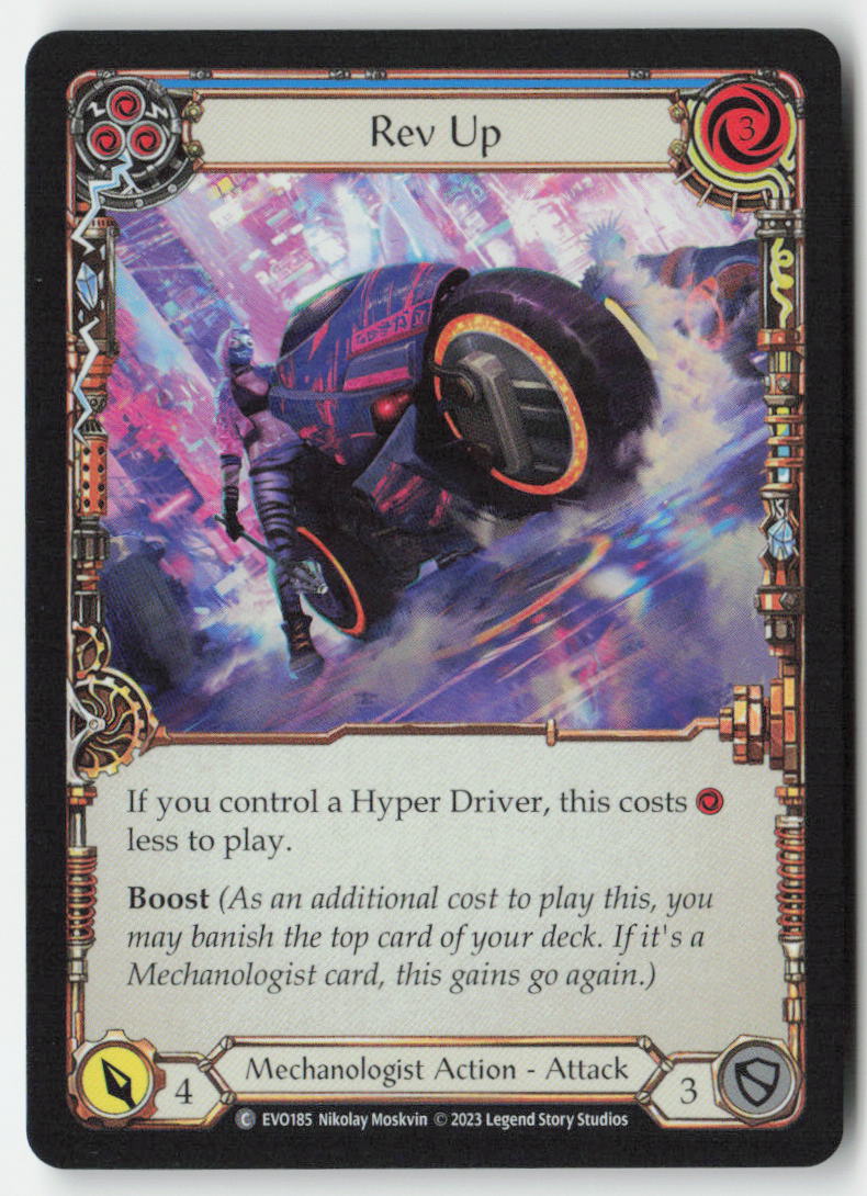 Rev Up (Blue) #EVO185 - Bright Lights - Flesh and Blood - Common - Near Mint, Front