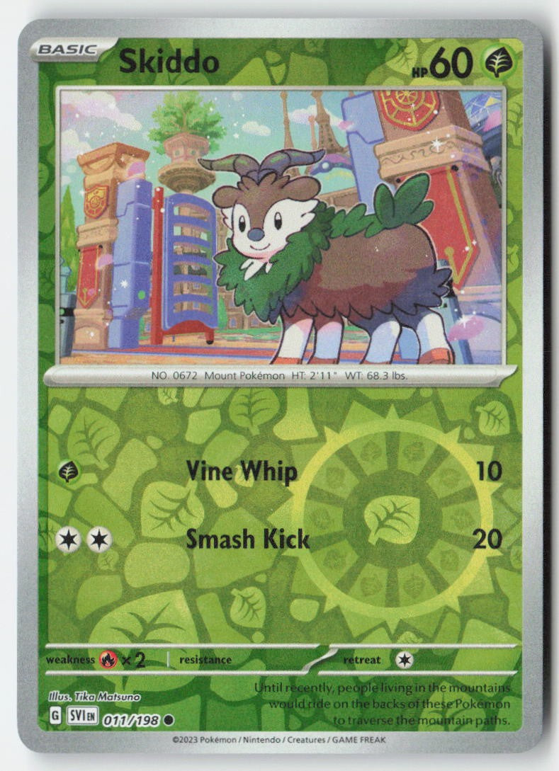 Skiddo 011/198 Reverse Holo Scarlet & Violet Moderately Played