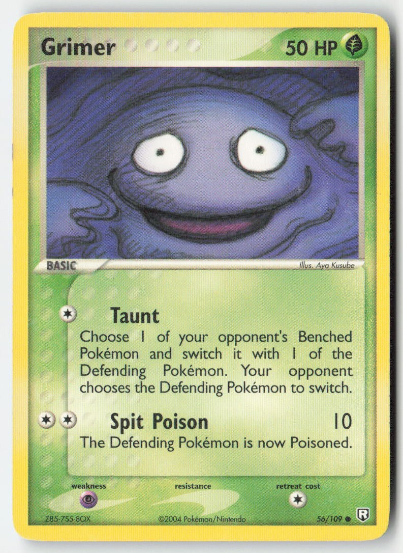 Grimer 56/109 Regular Team Rocket Returns Moderately Played, Front