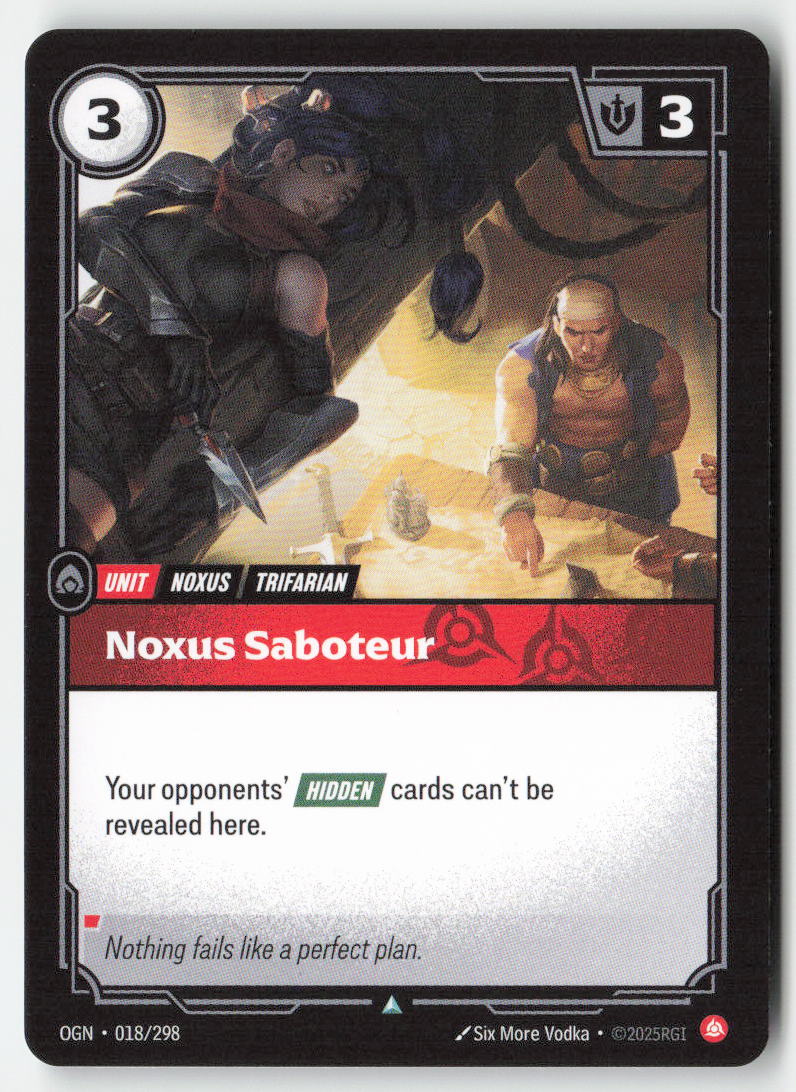 Noxus Saboteur #018/298 - Origins - Riftbound - Uncommon - Lightly Played