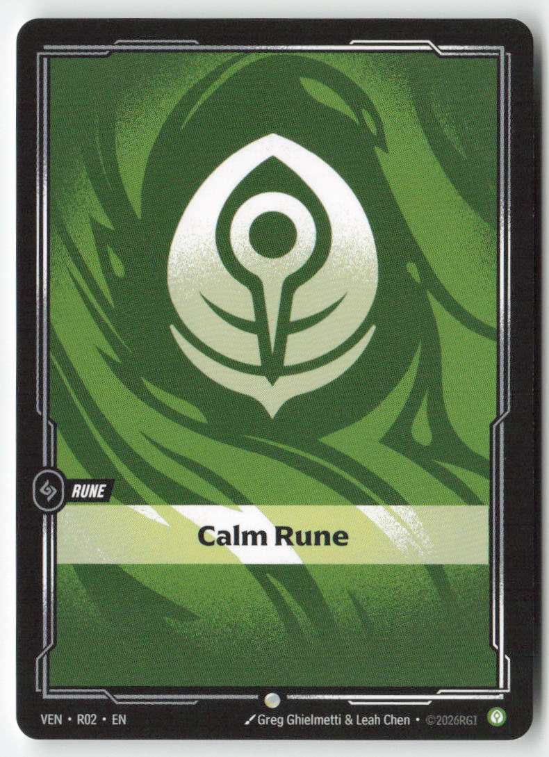 Calm Rune #R02 - Vendetta - Riftbound - Common - Lightly Played, Front