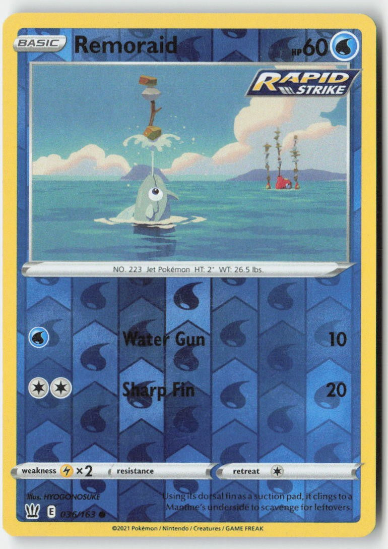 Remoraid 36/163 Reverse Holo Battle Styles Moderately Played