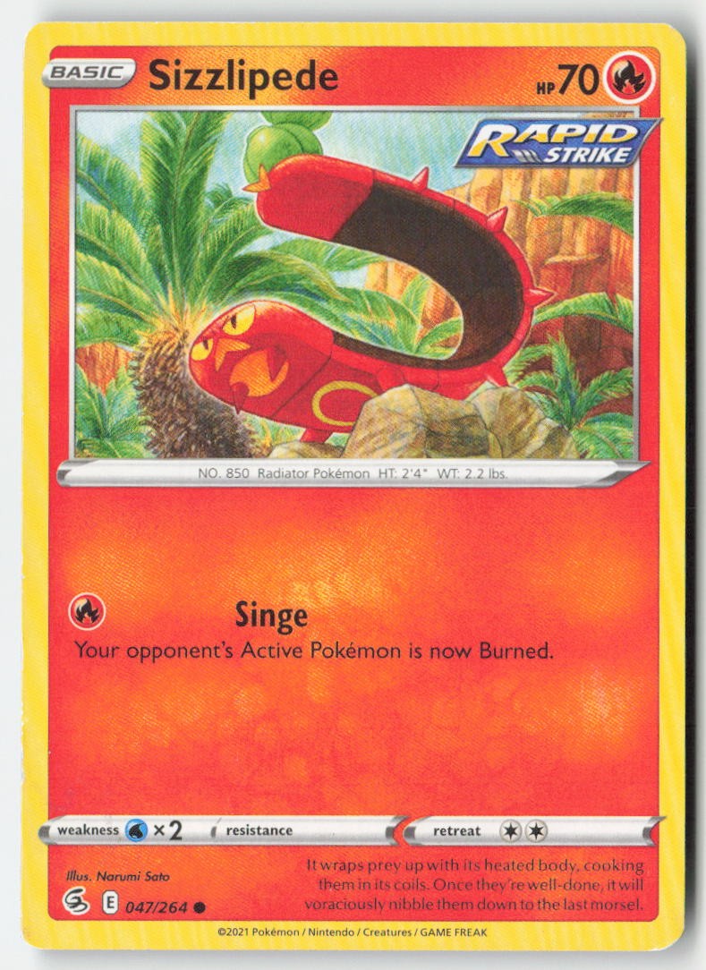Sizzlipede 47/264 Regular Fusion Strike Moderately Played
