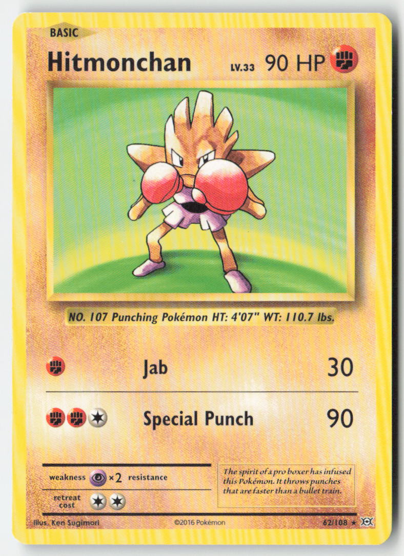 Hitmonchan 62/108 Regular Deck Exclusives Moderately Played