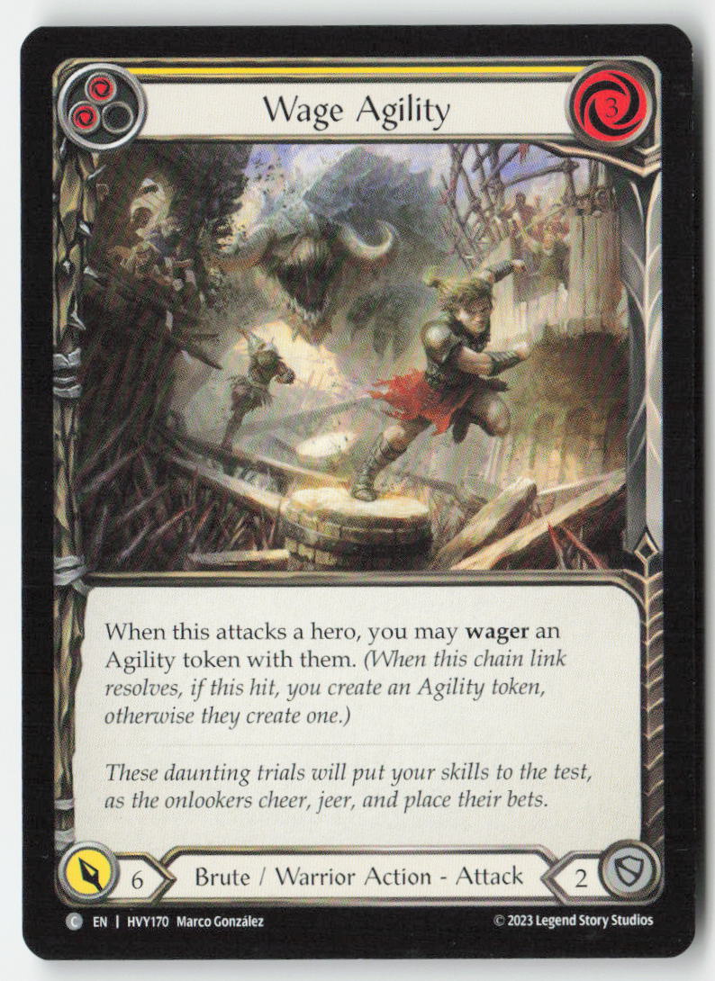 Wage Agility (Yellow) #HVY170 - Heavy Hitters - Flesh and Blood - Common - Near Mint