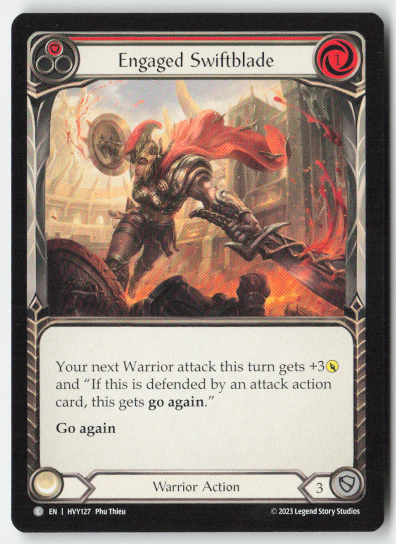 Engaged Swiftblade (Red) #HVY127 - Heavy Hitters - Flesh and Blood - Common - Near Mint, Front