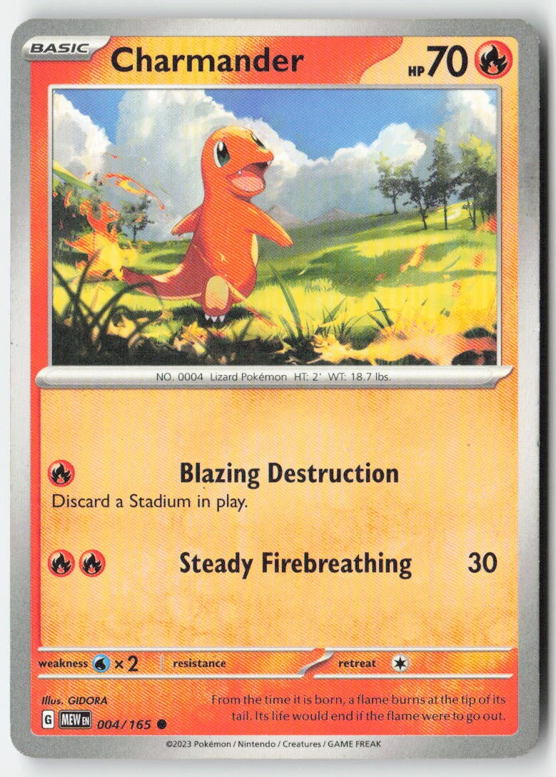 Charmander 004/165 Regular 151 Moderately Played