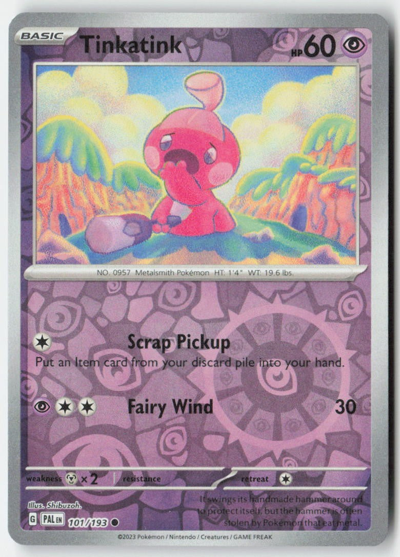 Tinkatink 101/193 Reverse Holo Paldea Evolved Moderately Played