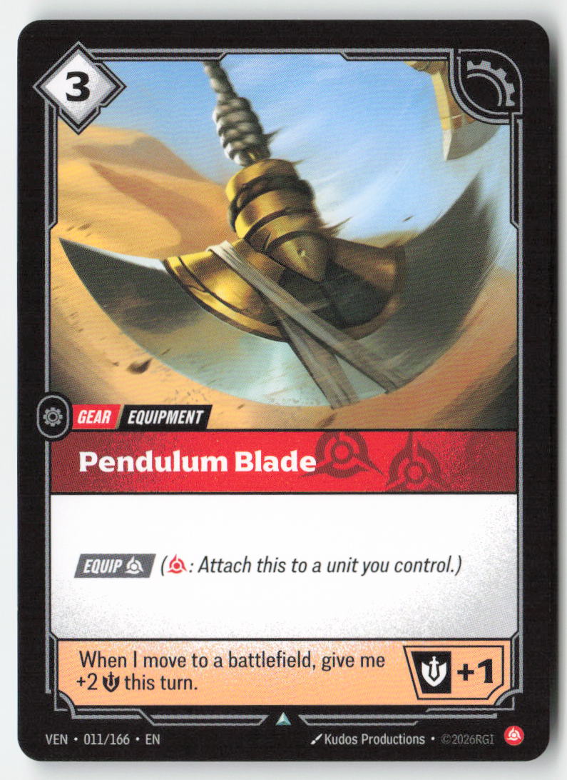 Pendulum Blade #011/166 - Vendetta - Riftbound - Uncommon - Lightly Played, Front