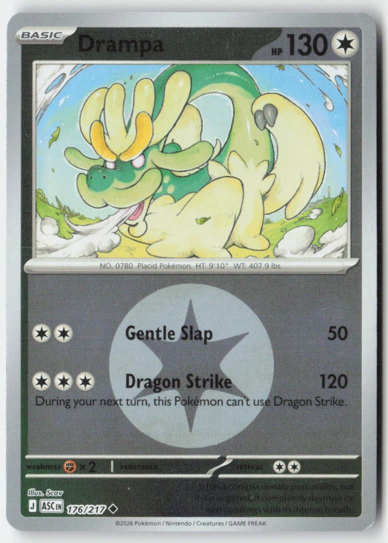Drampa 176/217 Energy Reverse Holo Ascended Heroes Moderately Played, Front