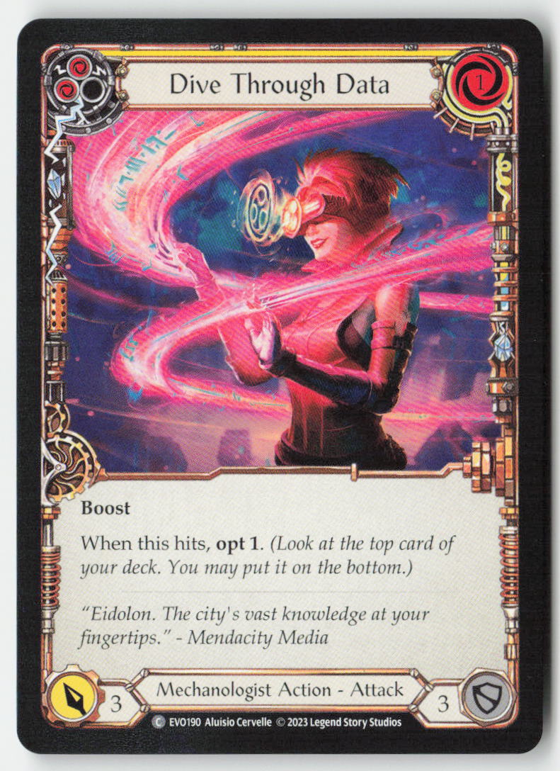 Dive Through Data (Yellow) #EVO190 - Bright Lights - Flesh and Blood - Common - Near Mint