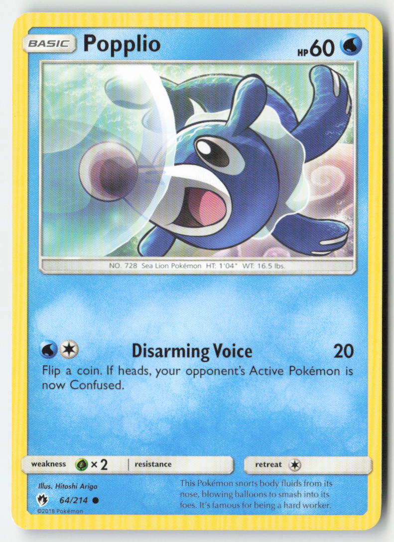 Popplio 64/214 Regular Lost Thunder Moderately Played