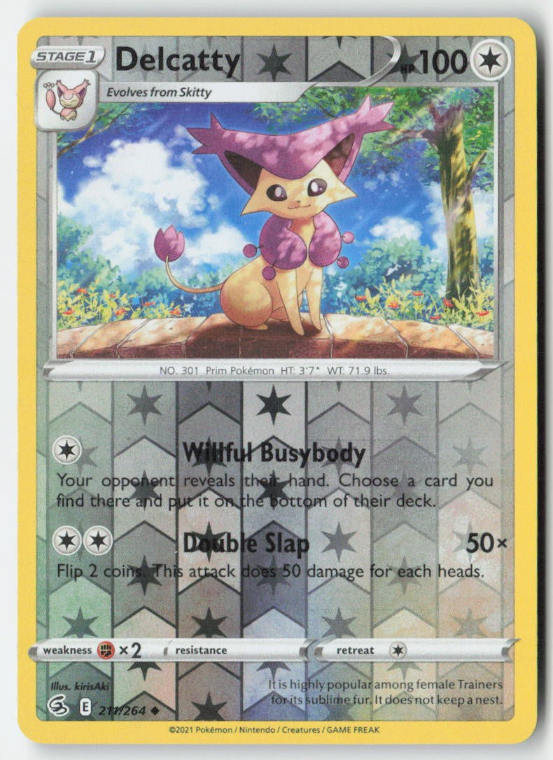 Delcatty 211/264 Reverse Holo Fusion Strike Moderately Played
