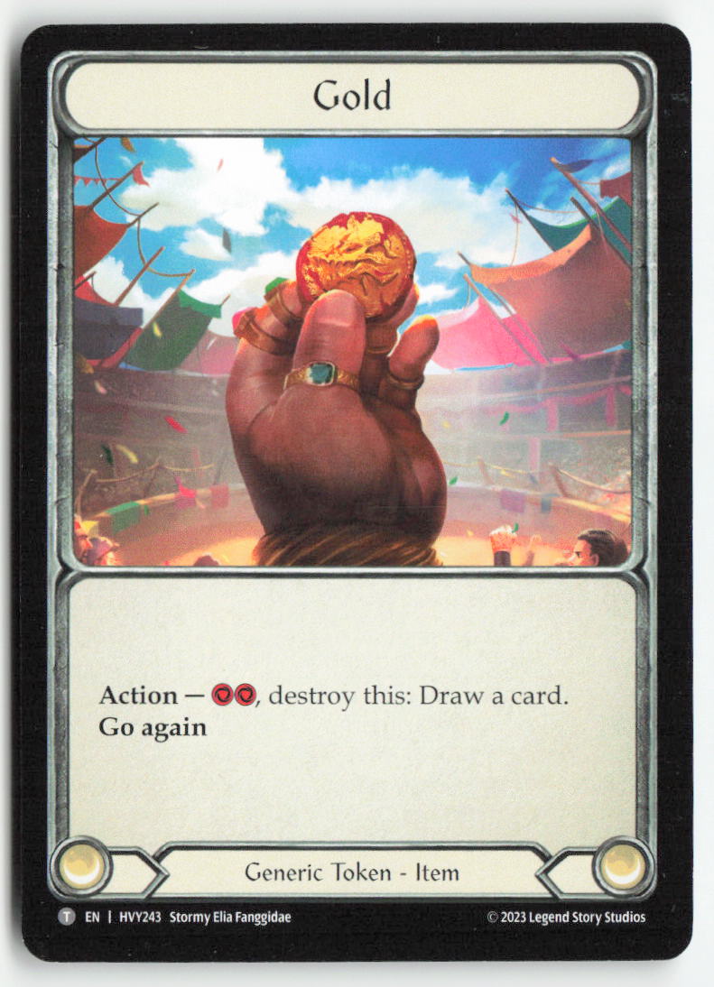 Agility // Gold #HVY240 // HVY243 - Heavy Hitters - Flesh and Blood - Token - Near Mint, Back