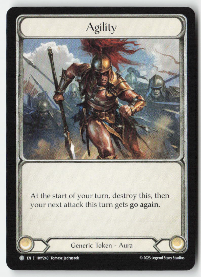 Agility // Gold #HVY240 // HVY243 - Heavy Hitters - Flesh and Blood - Token - Near Mint, Front