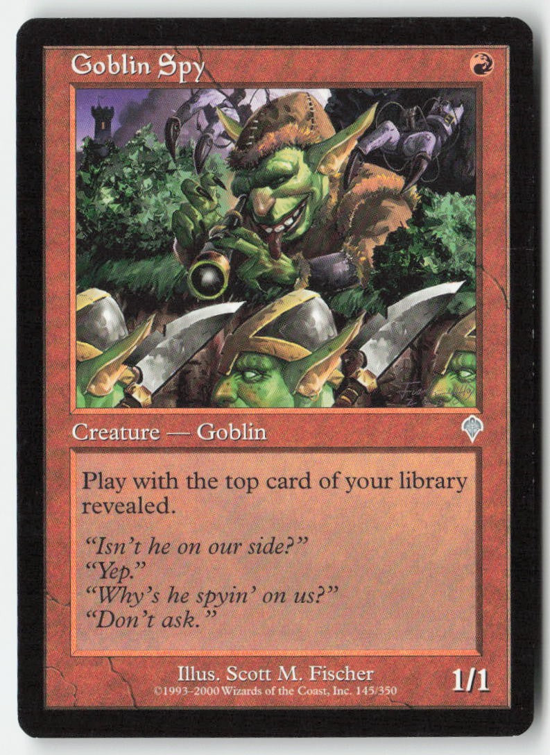 Goblin Spy INV 145 Uncommon Moderately Played, Front