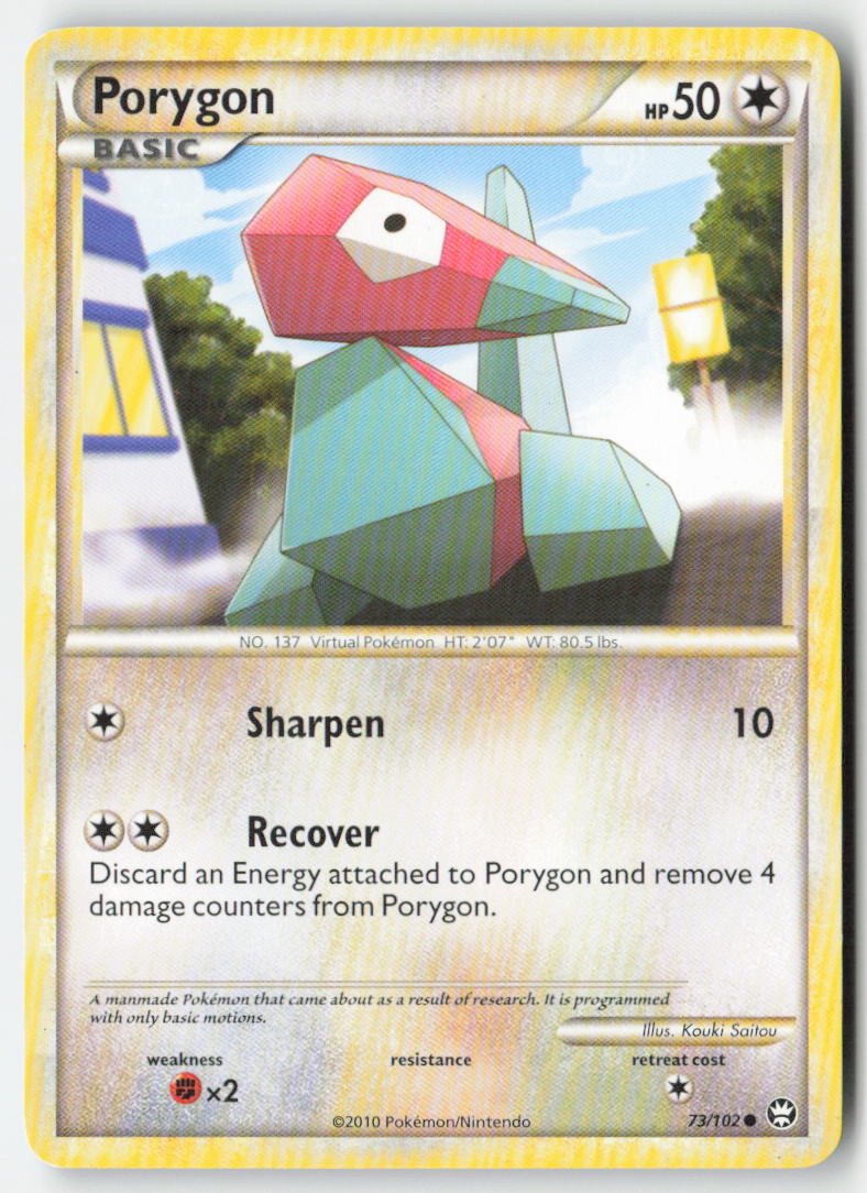 Porygon 73/102 Regular Triumphant Moderately Played, Front