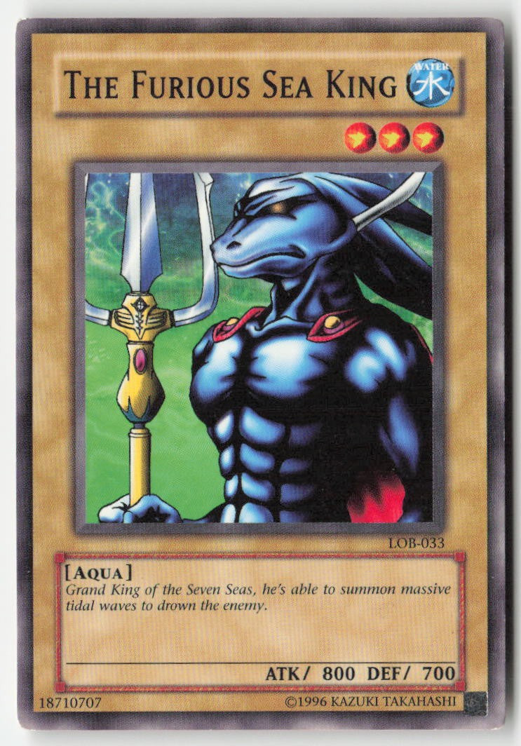 The Furious Sea King LOB-033 Unlimited Common Moderately Played, Front