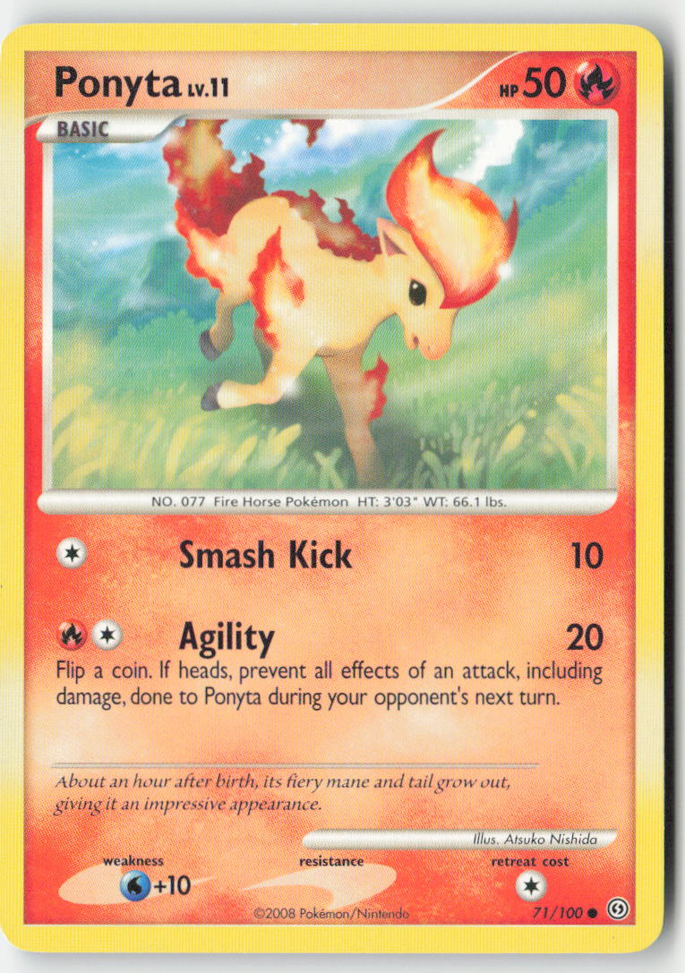 Ponyta 71/100 Regular Stormfront Moderately Played, Front
