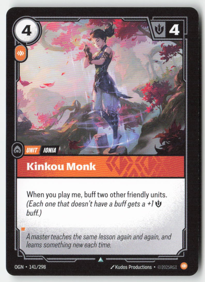 Kinkou Monk #141/298 - Origins - Riftbound - Uncommon - Lightly Played