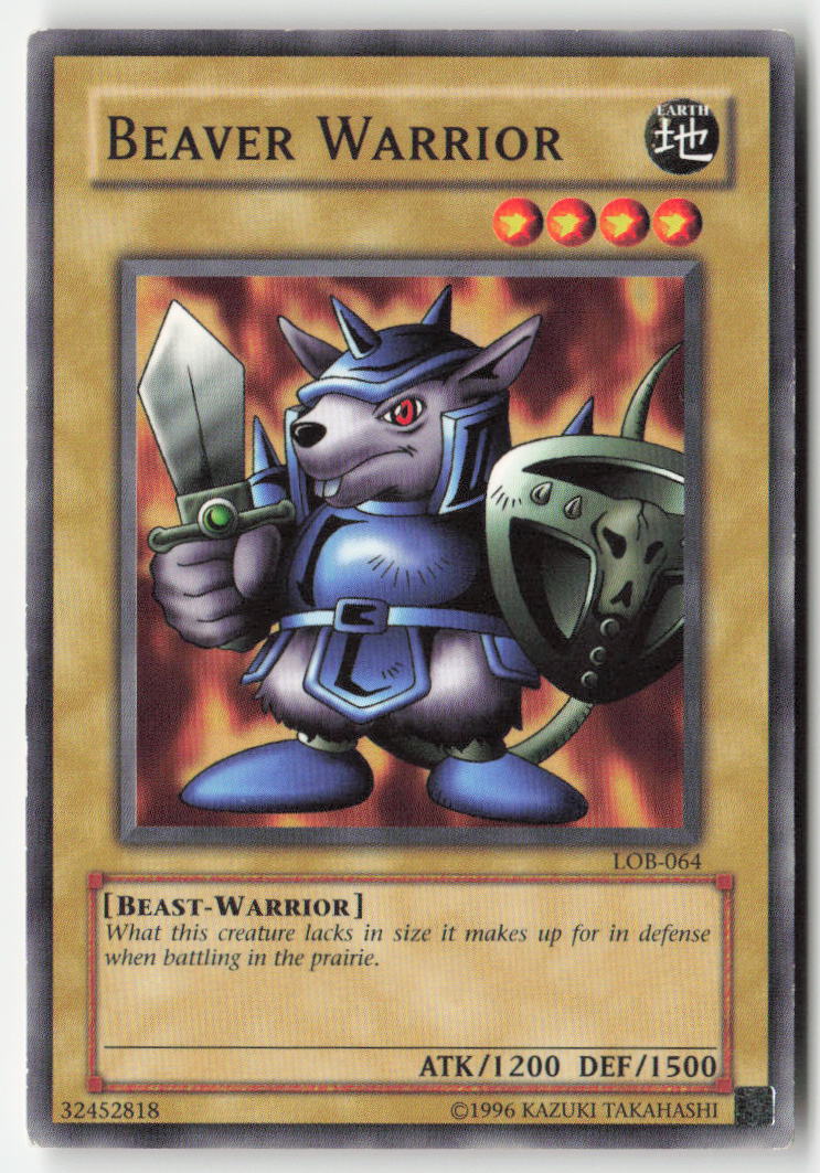 Beaver Warrior LOB-064 Unlimited Common Moderately Played