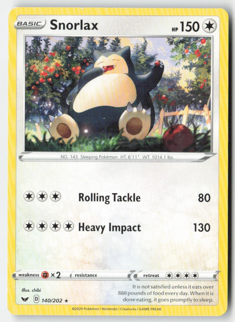 Snorlax 140/202 Regular Sword & Shield Moderately Played