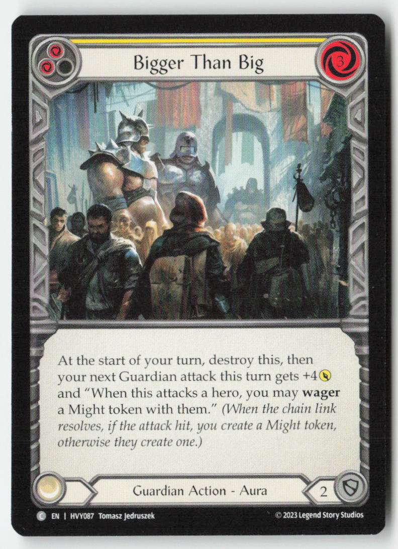 Bigger Than Big (Yellow) #HVY087 - Heavy Hitters - Flesh and Blood - Common - Near Mint, Front
