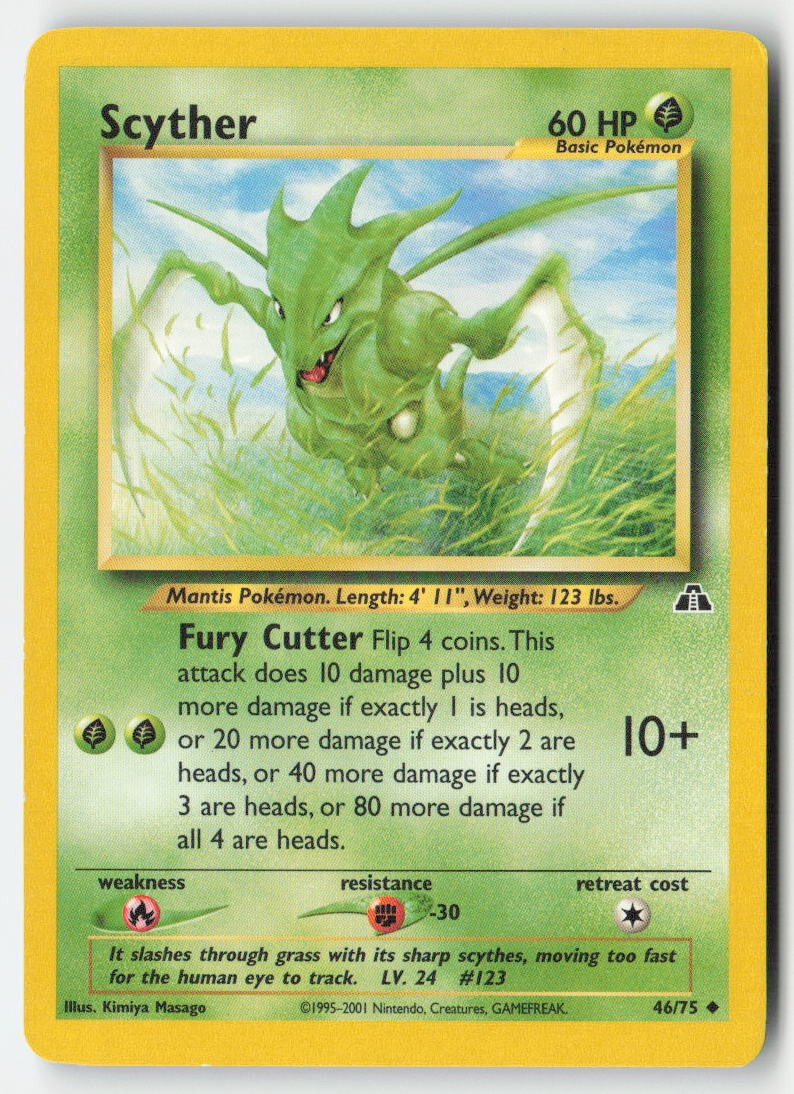 Scyther 46/75 Regular Neo Discovery Moderately Played