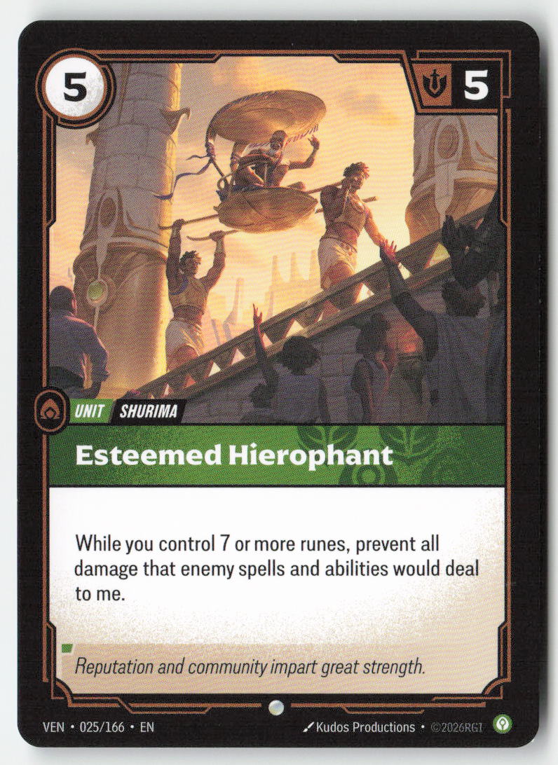 Esteemed Hierophant #025/166 - Vendetta - Riftbound - Common - Lightly Played