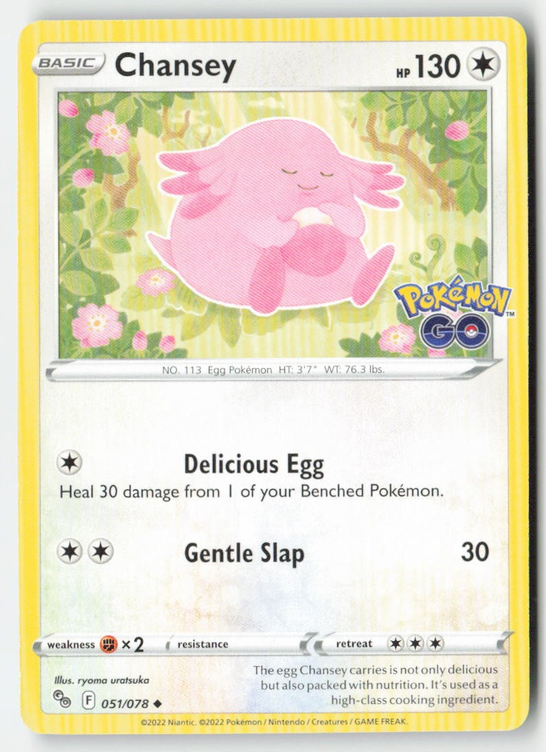 Chansey 051/78 Regular Pokémon GO Moderately Played