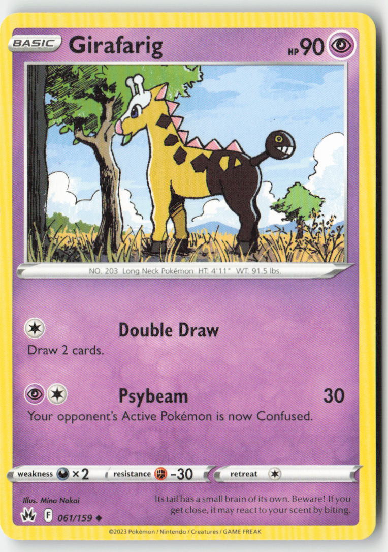 Girafarig 061/159 Regular Crown Zenith Moderately Played