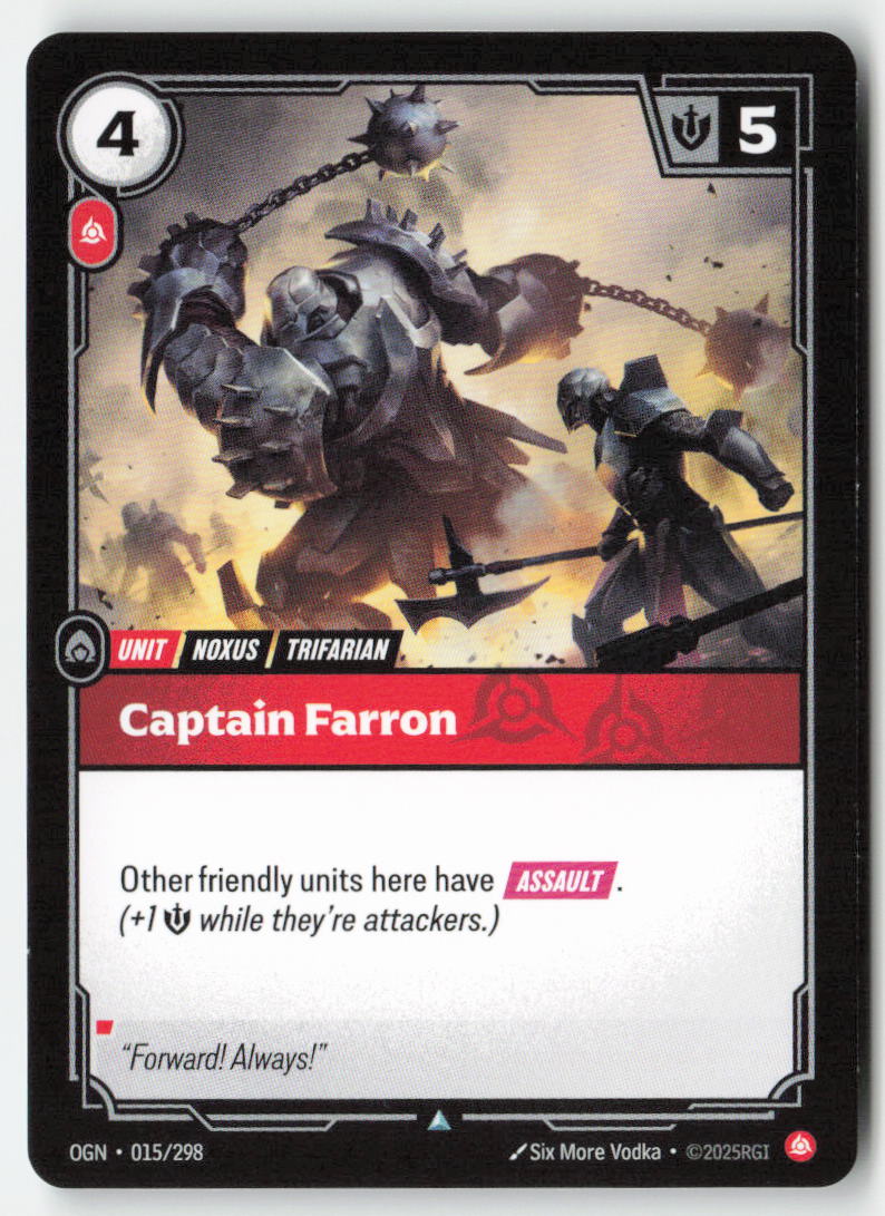 Captain Farron #015/298 - Origins - Riftbound - Uncommon - Lightly Played
