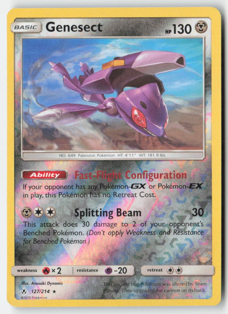 Genesect 127/214 Reverse Holo Unbroken Bonds Moderately Played