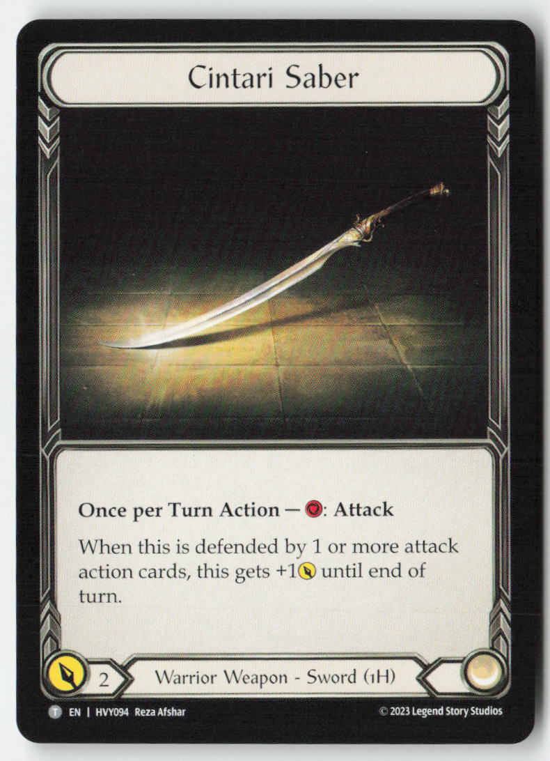 Mandible Claw // Cintari Saber #HVY005 // HVY094 - Heavy Hitters - Flesh and Blood - Token - Near Mint