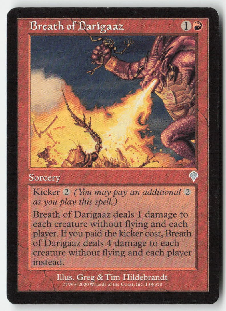 Breath of Darigaaz INV 138 Uncommon Moderately Played, Front