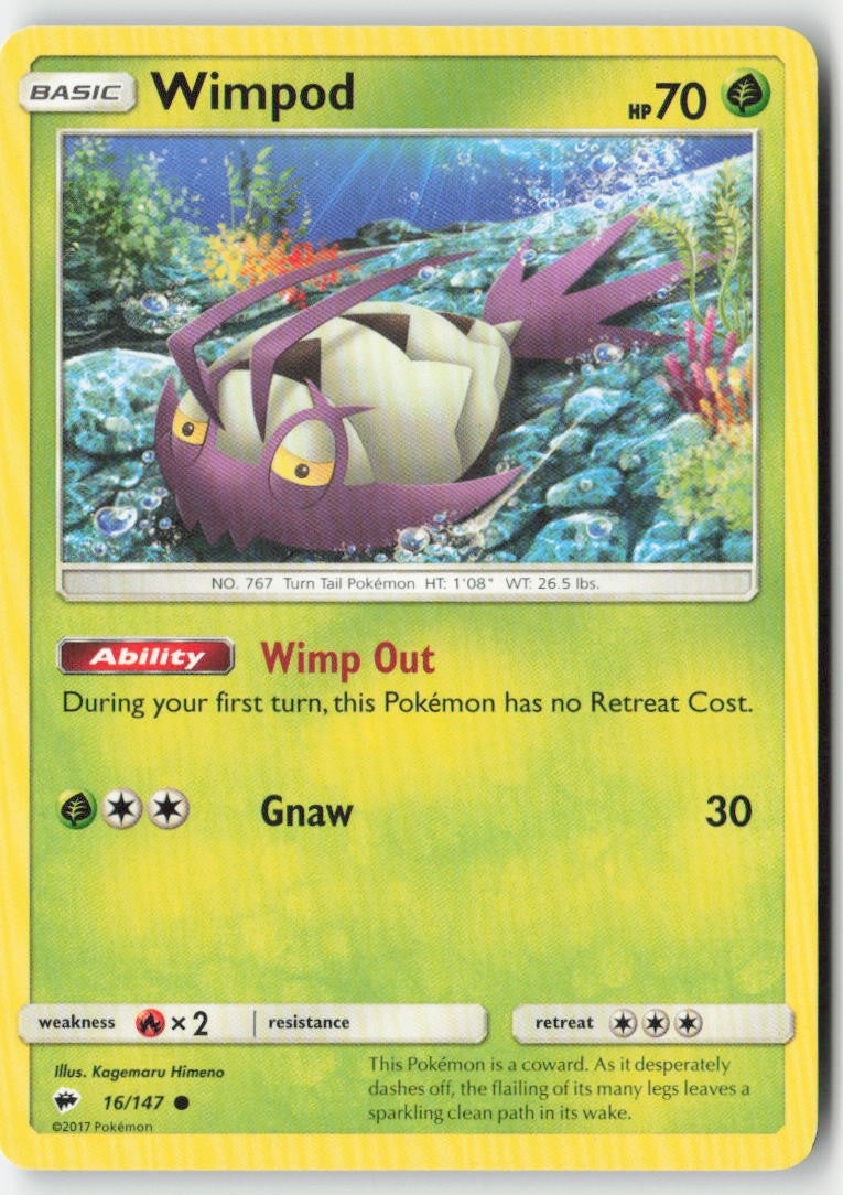 Wimpod 16/147 Regular Burning Shadows Moderately Played, Front