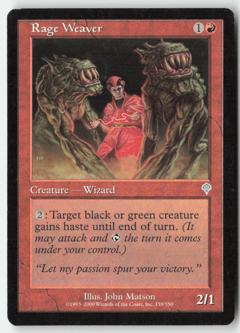 Rage Weaver INV 159 Uncommon Moderately Played, Front
