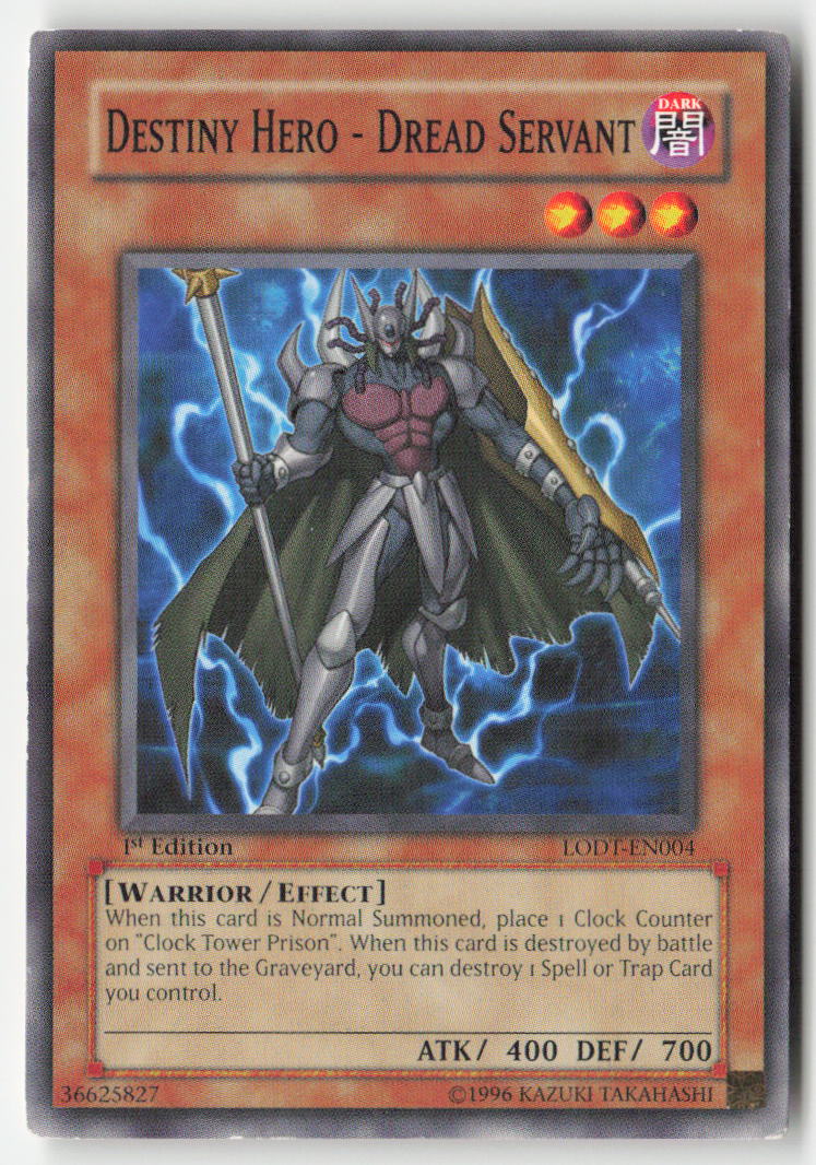 Destiny HERO - Dread Servant LODT-EN004 1st Edition Common Moderately Played