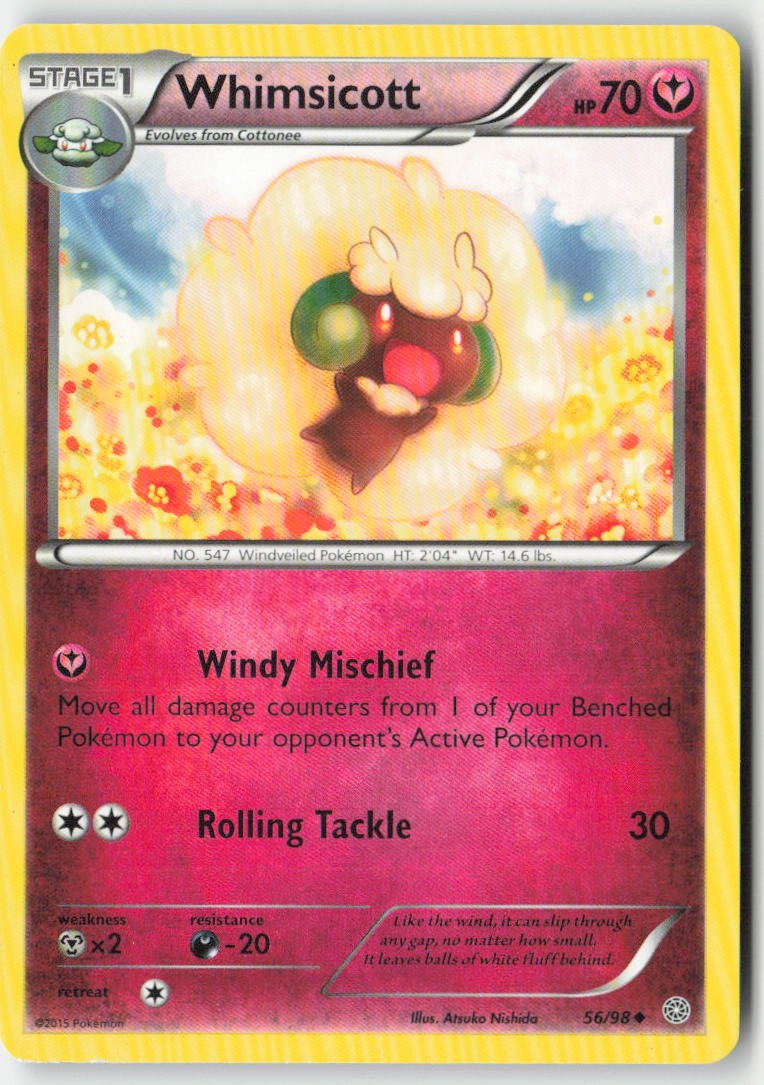 Whimsicott 56/98 Regular Ancient Origins Moderately Played