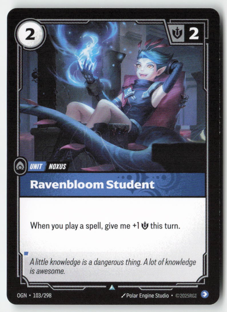 Ravenbloom Student #103/298 - Origins - Riftbound - Uncommon - Lightly Played