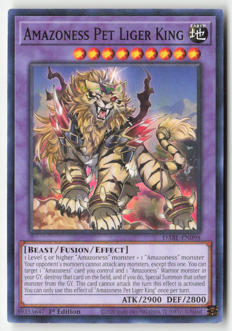 Amazoness Pet Liger King DABL-EN098 1st Edition Common Moderately Played